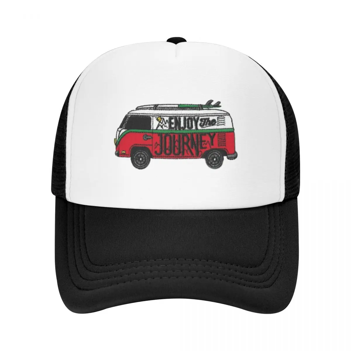 Enjoy The Journey Patch Road Trip Car Vacation Sport Mesh Baseball Caps Women Men Printing Female Beach Coquette Hat Trucker Cap