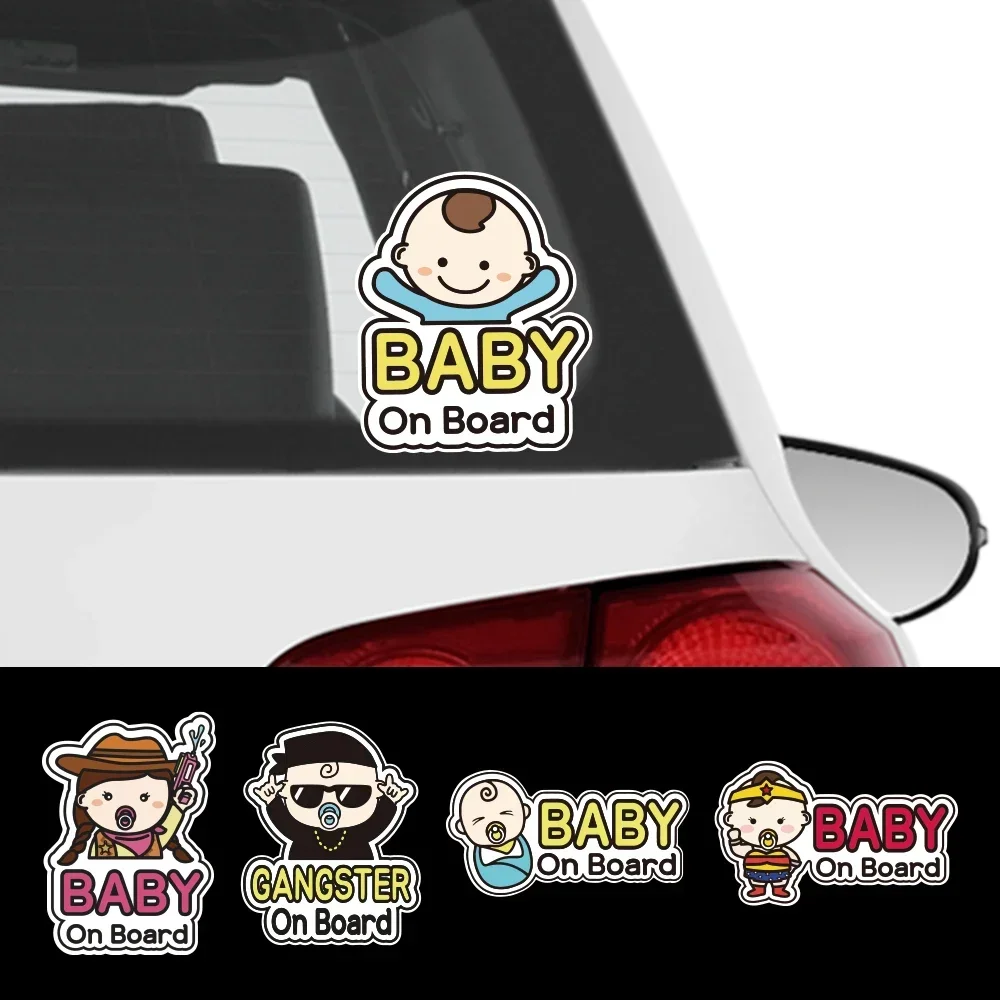 

3D Cute Colorful Baby On Board Car Stickers Vinyl Decals Sticker Car Body Warning Signs Personalized Car Decoration Accessories