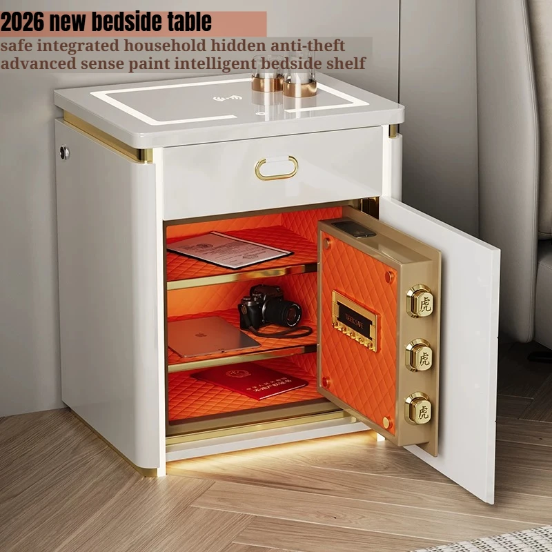 White Apartment Smart Bedside Table Modern Charging Nordic Smart Nightstand Coffee Luxury Comodini Living Room Furniture