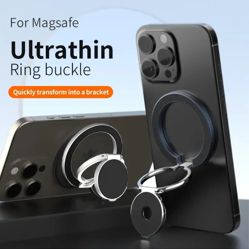 

Двусторонний магнитный держатель для телефона MagSafe Phone Mount 360° ° Вращающаяся складная съемная подставка для iPhone 16, 15, 14, 13