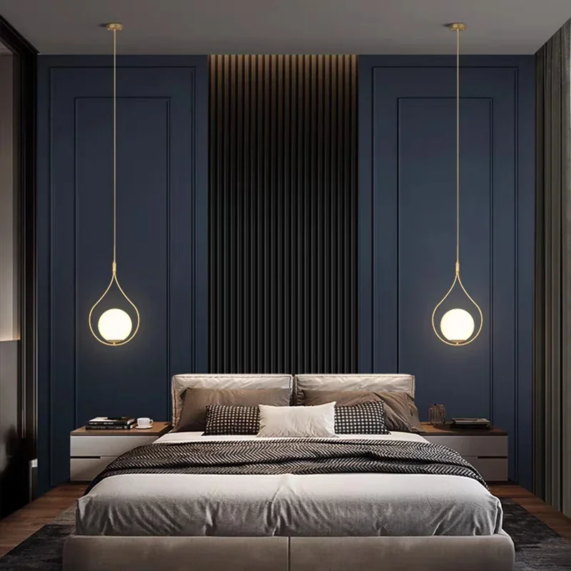 Modern Pendant Light Nordic Minimalist Hanging Lamp Ceiling Decoration Glass Ball  Living Bedroom Dining Room