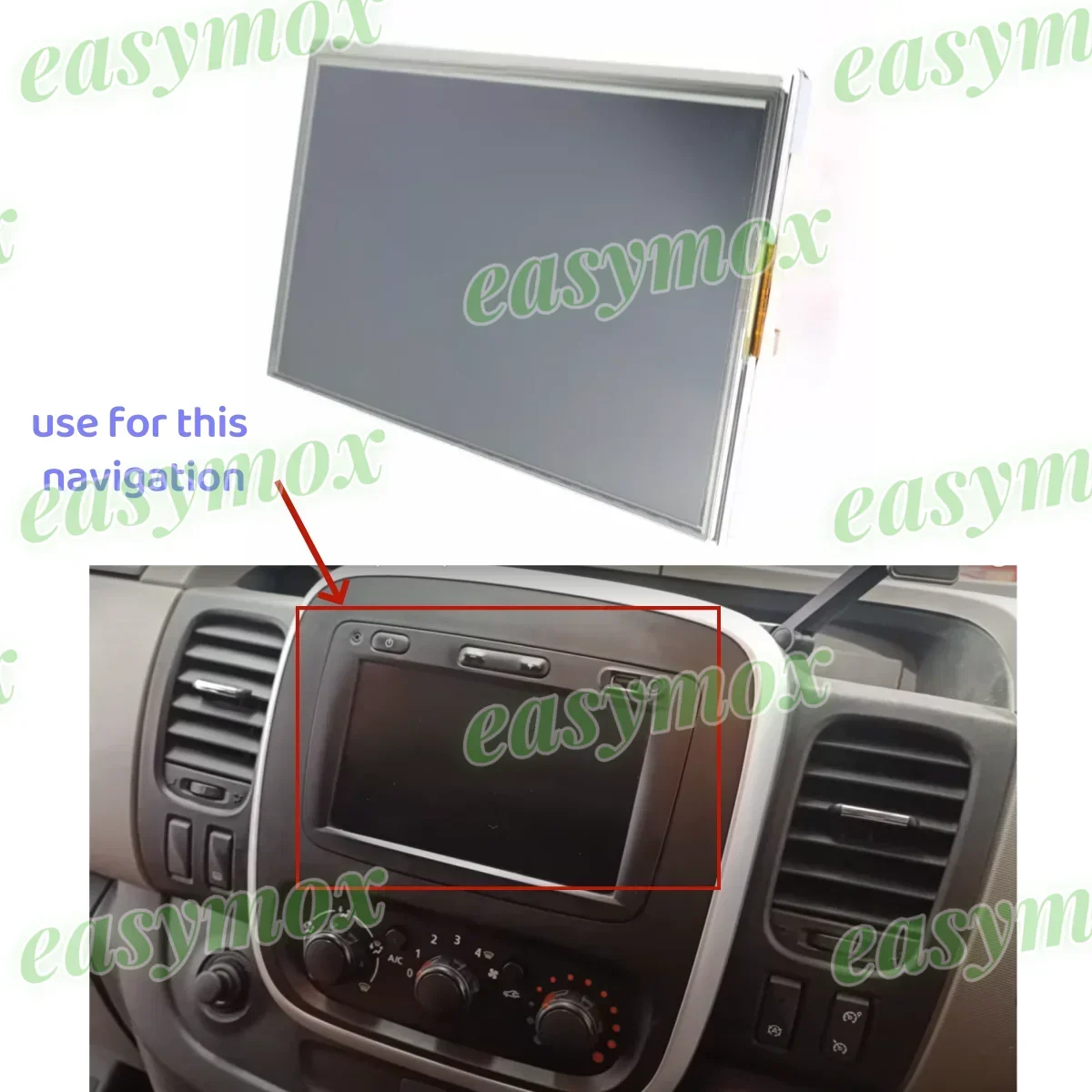 LCD Display for Renault Trafic 3 Navigation GPS Satalite Center Console Heads-up Screen 2014-2021 15 2016 2017 2018 2019 2020