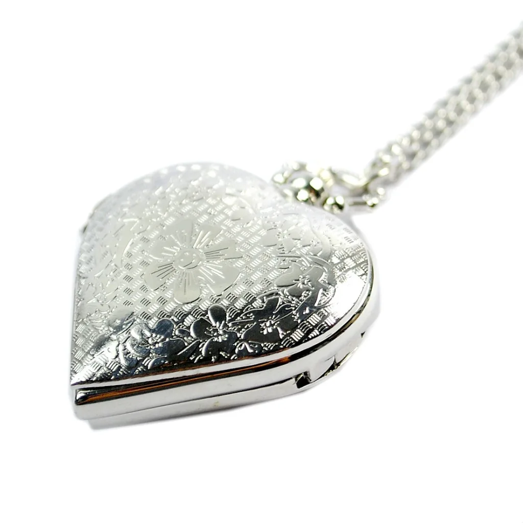 Vintage Love Quartz Pocket Watch for Men Women Hollow Heart Skeleton Fob Chain Pendant Necklace Clock for Collection Ladies Gift