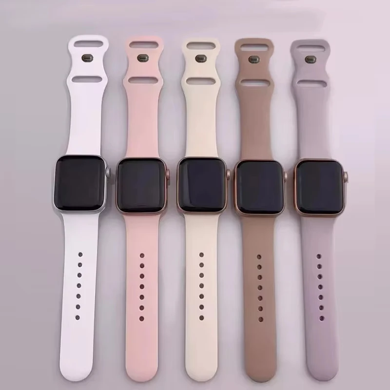 Silikonarmband für Apple Watch Band 44 mm 45 mm 49 mm 41 mm 42 mm 46 mm Correas-Armband iWatch Serie 10 3 5 6 7 8 9 Ultra 2 SE 40 mm