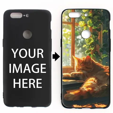 DIY Photo Customization Black Silicone Phone Case For OnePlus 15 13 12 11 10 9 9R 8T 8 7T 7 R CE 5 3 2 PRO Shockproof back cover