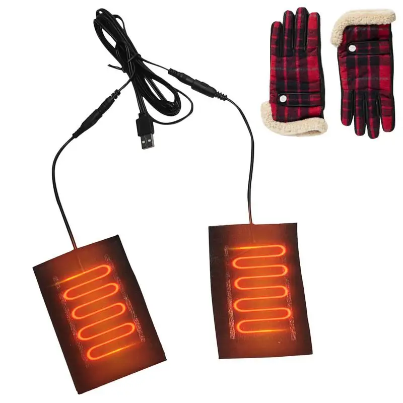 Tappetino riscaldante elettrico USB per guanti 5V guanti USB Pad riscaldato 2 in1 Pad riscaldante panno riscaldante in fibra di carbonio per l'inverno