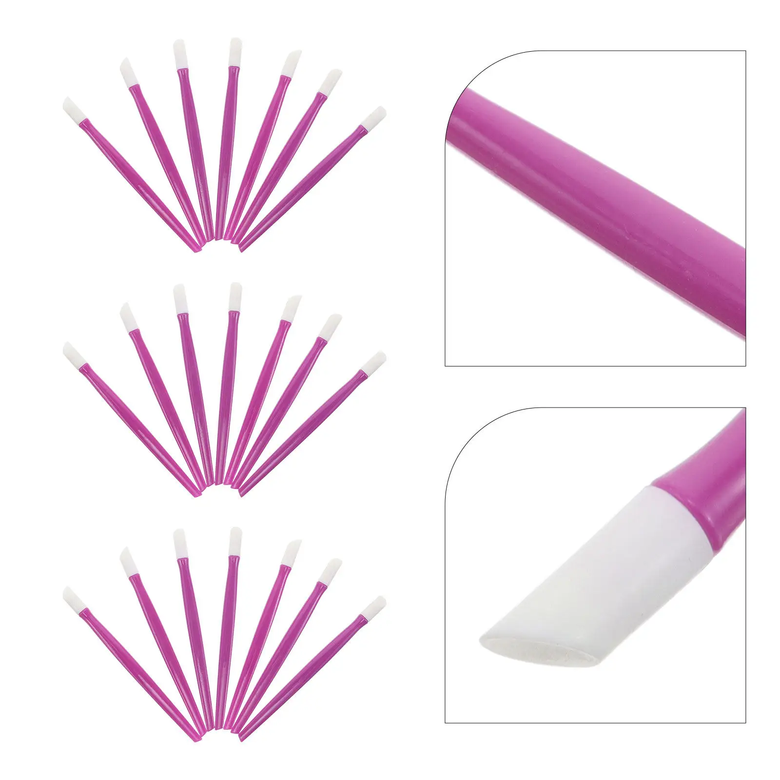 100Pcs Nail Art Pusher Professional Rubber Tip Manicure Stick Cuticle Remover Nail Sticker Applicator Rhinestone Picker Dotting