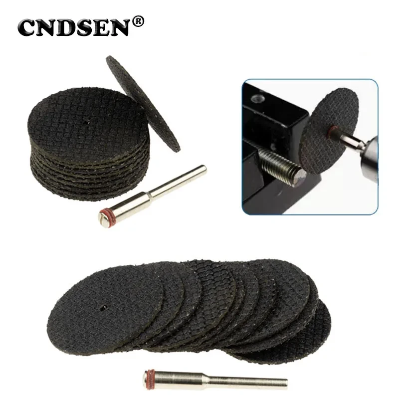 

32mm Abrasive Cutting Disc With Mandrel Resin Cutting Wheel For Dremel Rotary Tool Metal Cut Disc