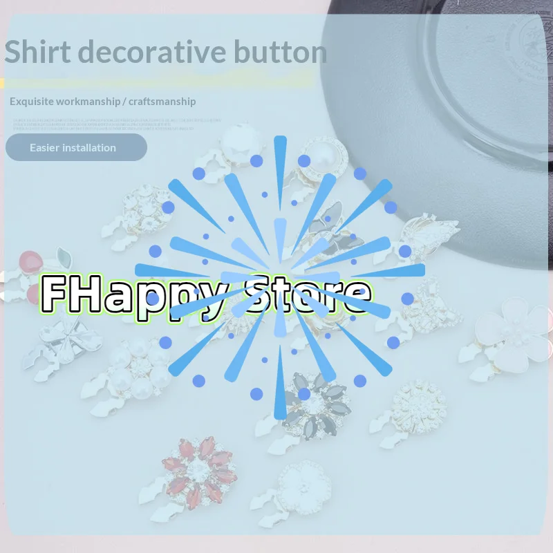 Crystal Pearl Button Covers Detachable Clip-On Shirt Coat Decorative Buttons Sewing Button For DIY Blouses Clothing Women Men