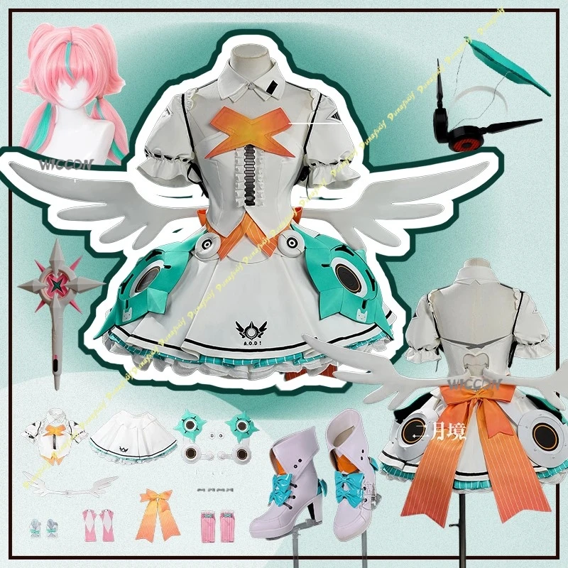 

Костюмы для косплея по игре Zenless Zone Zero: Ария, Ангелы иллюзии, костюм ZZZ, парик, весеннее платье, крылья, юбка, обувь, набор для вечеринки на Хэллоуин