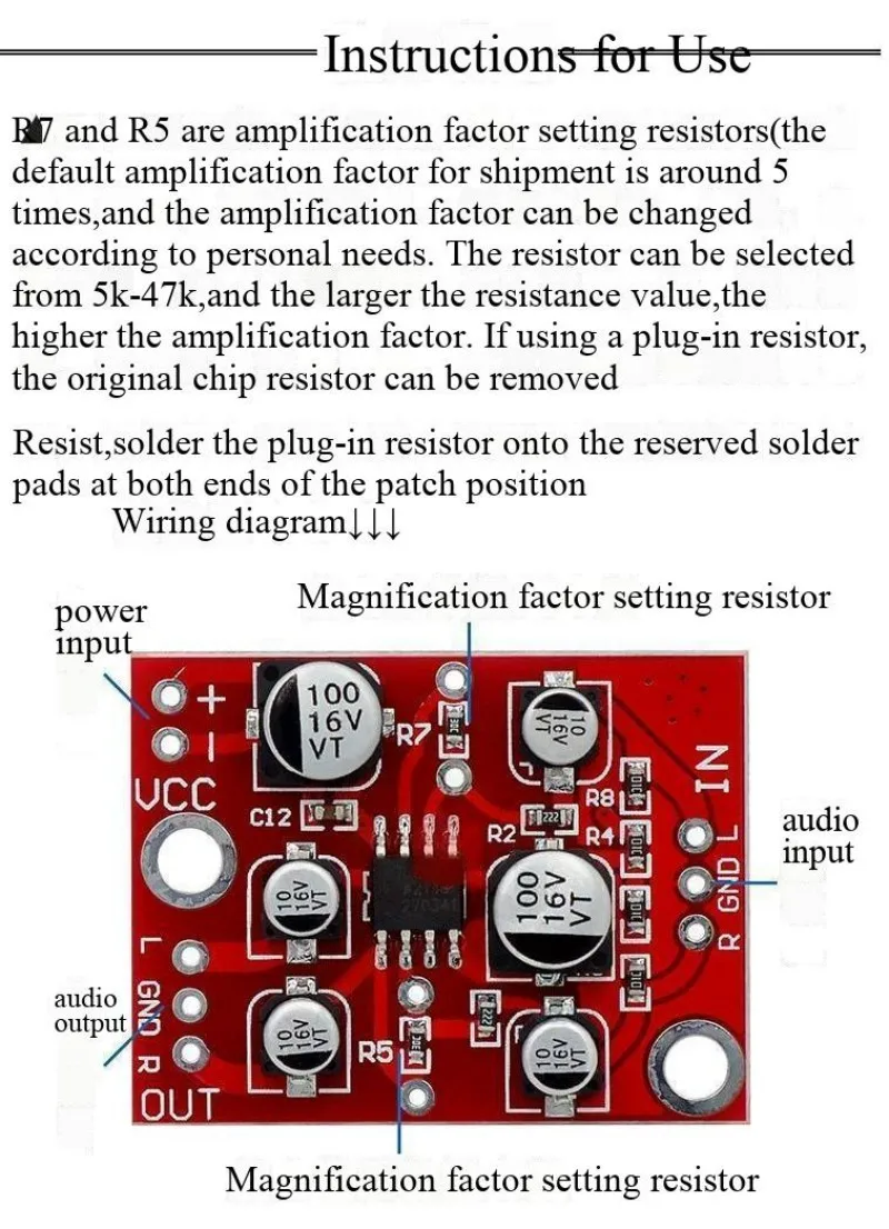 AD828/TDA1308 Operationsverstärker-Vorverstärkerplatine, Audio-Verstärkermodul, Einzelstromversorgung, 5V-15V – Detail 3