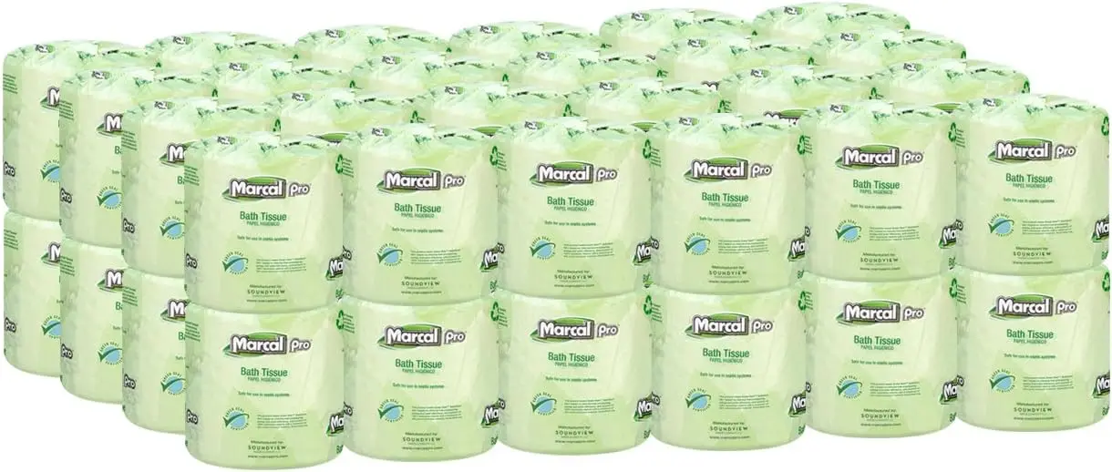 

Экологичная туалетная бумага, 100% переработанная, 2-слойная, белая, 48 рулонов в индивидуальной упаковке - сертифицировано Green Seal