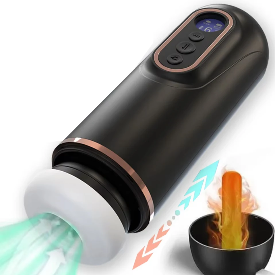 Electric Heated Male Masturbator Cup 2025 New Upgrade Telescoping Suction Vibration Digital Display Voice Rechargeable Sex Toys