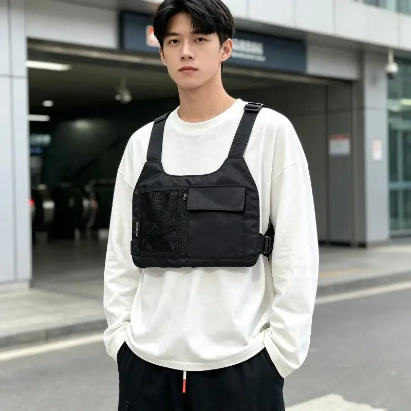 Multifunctional Tactical Chest Bag Vest Style Backpack Lightweight Breathable for Mountain Climbing Hiking Camping Travel