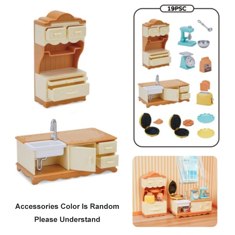 لعب الأطفال منزل صغير محاكاة المطبخ الإفطار الغذاء اللعب مجموعة خافق البيض آلة الخبز أثاث بيت الدمية #5