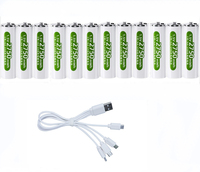 Original 1.5V AA rechargeable battery 2750mWh USB rechargeable lithium battery fast charging via Type-c charging cable