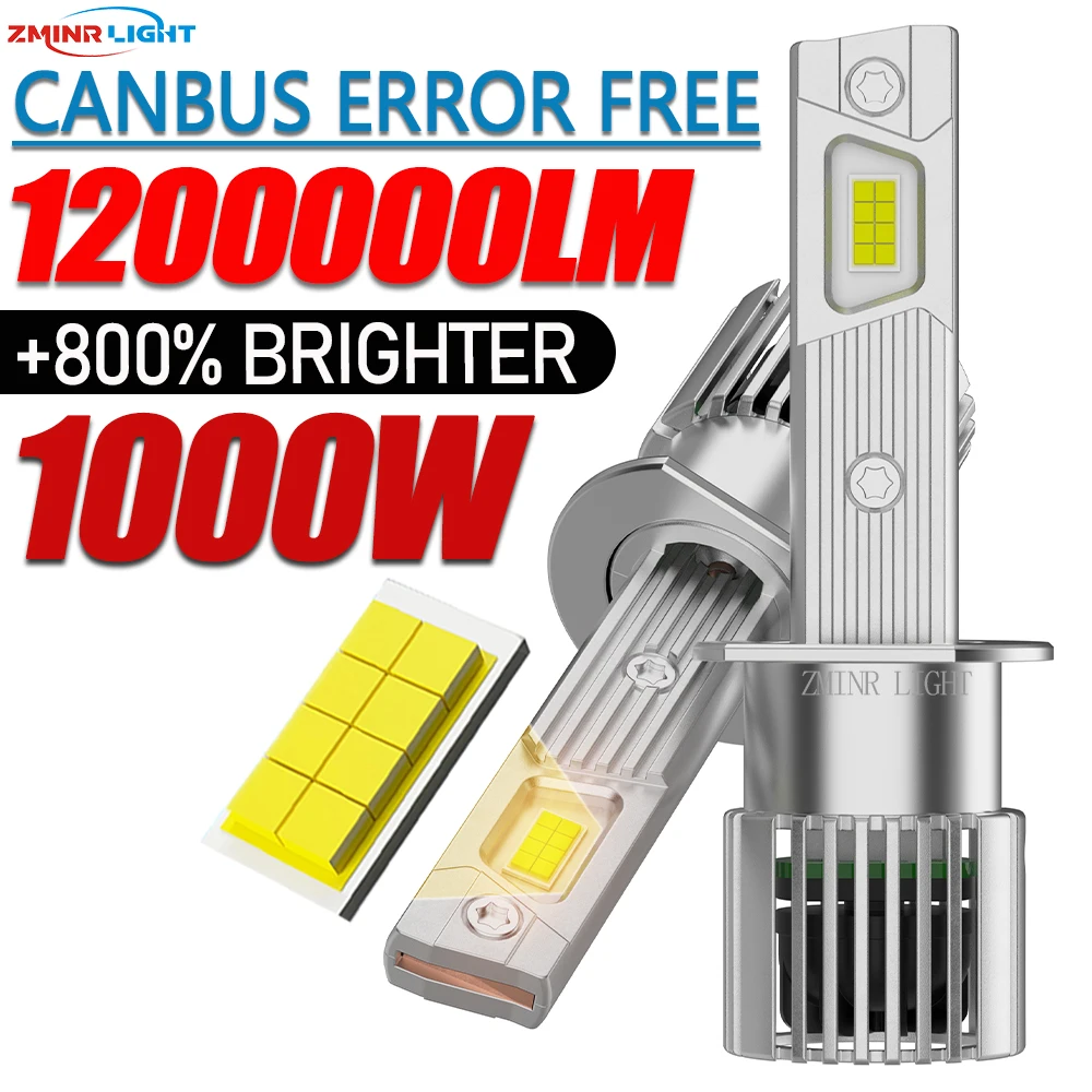 

CANBUS LED H7 H4 H1 Car Headlight Bulbs Fog Lamp 1200000LM Super Bright Light Turbo 9584 CSP 6000K 12V 24V No Flicker Headlamp