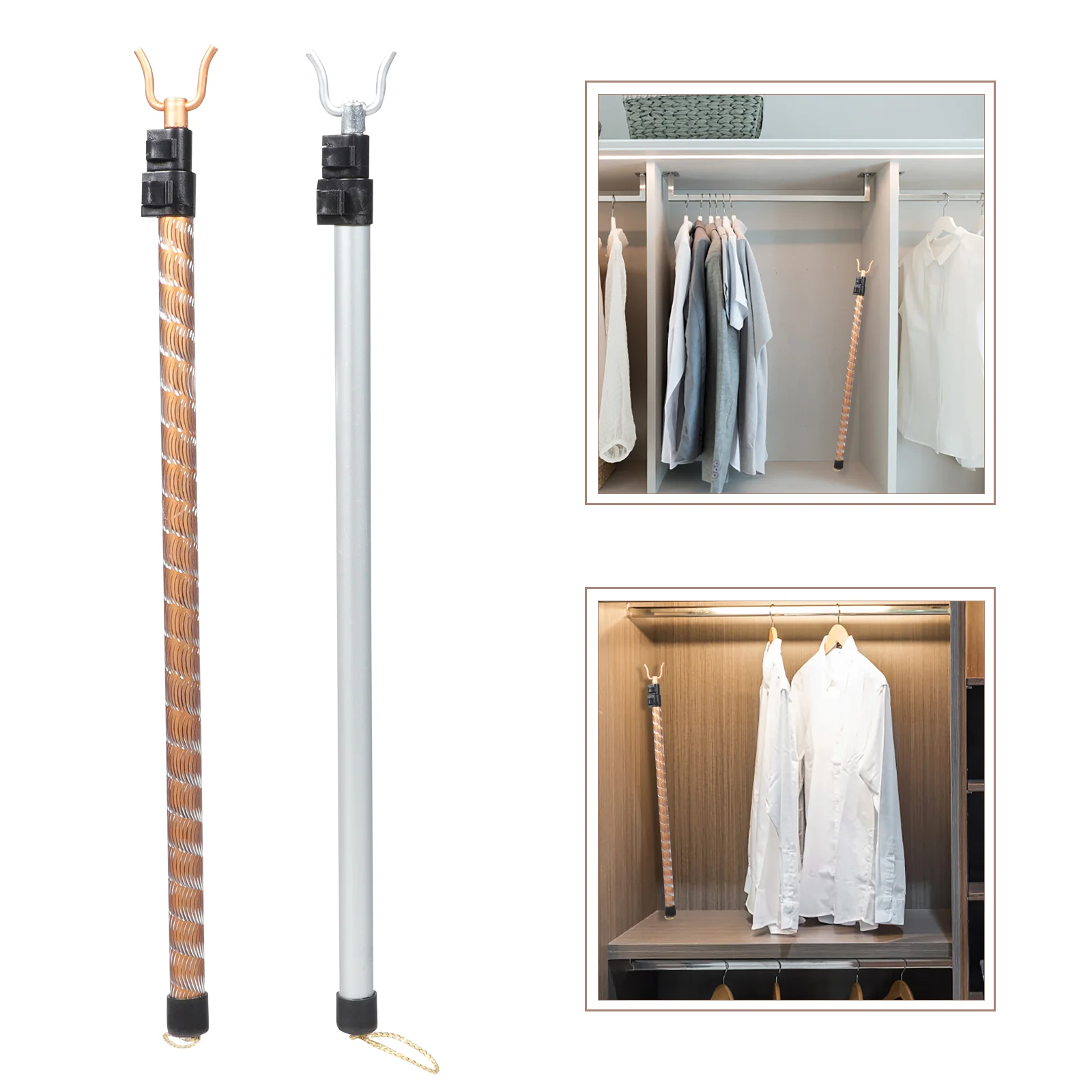 

Adjustable Clothes Fork Pole Drying Telescopic Reach Toilet Paper Holder Retractable Clothesline Rods Reaching Metal Racks