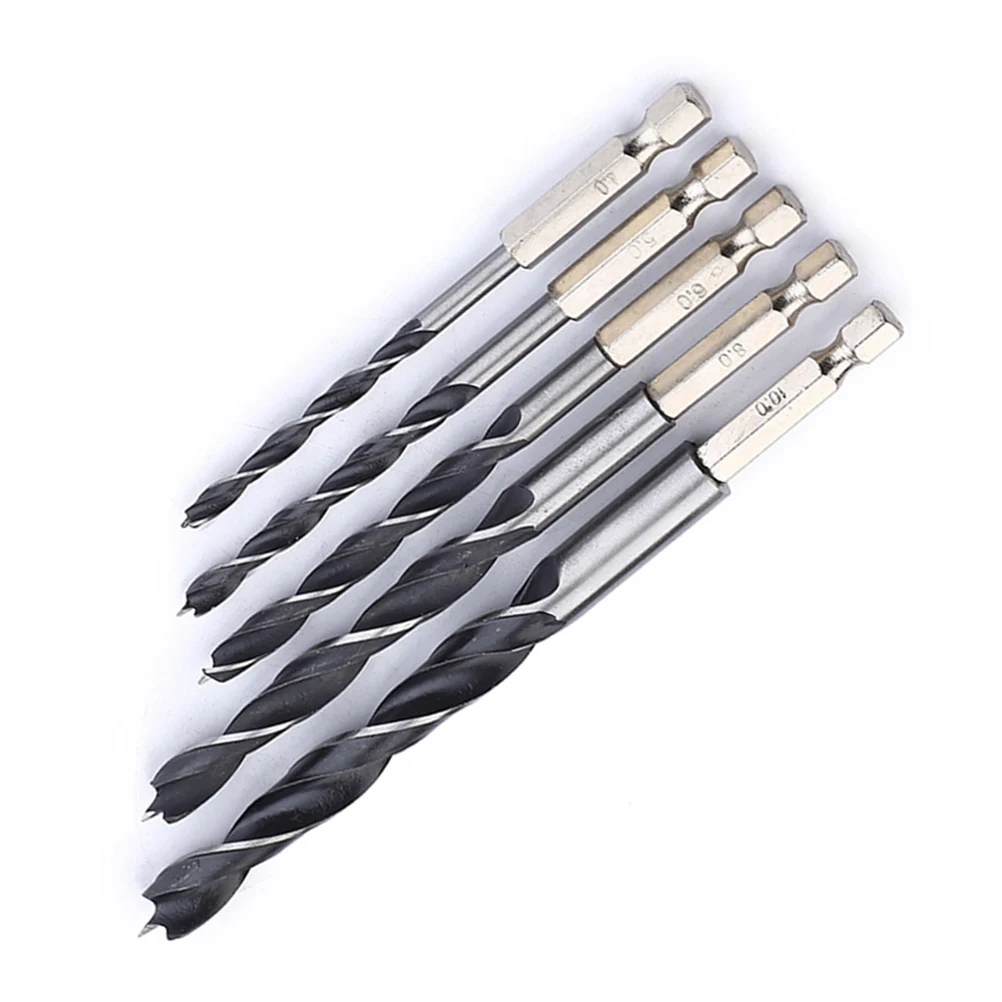 

5Pcs Woodworking Drill Bit Set Heavy Duty Spiral Flute Prevent Walking Metal Plastic Electric Bench Drill