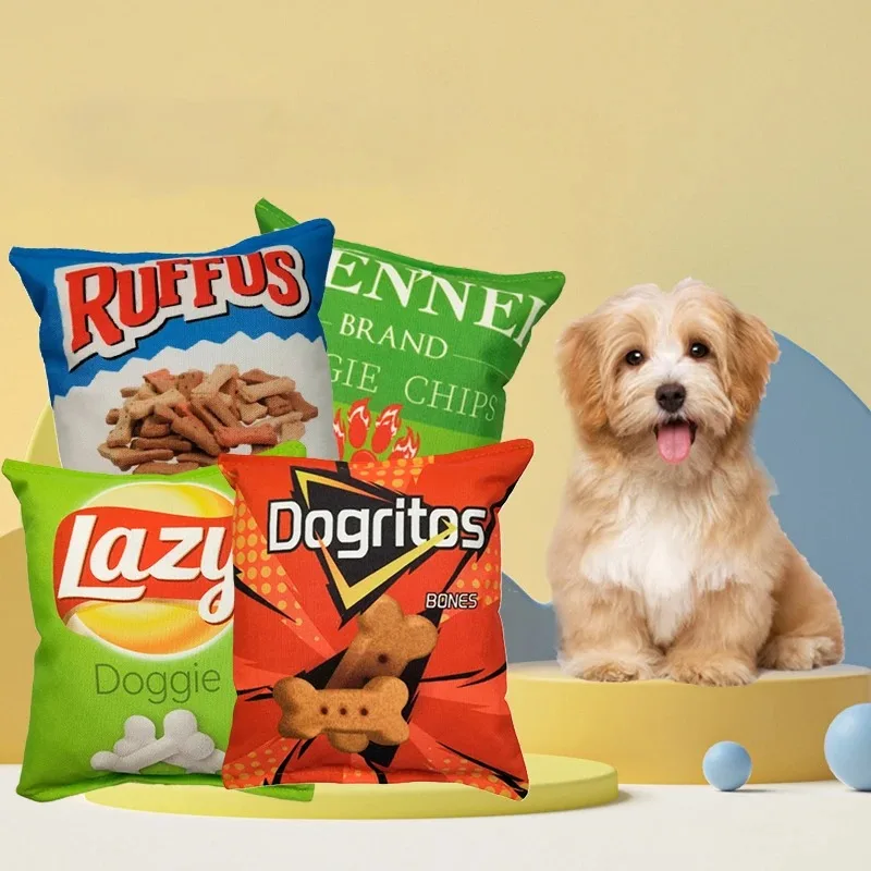 Lustige Chips, Hundespielzeug, Interaktion, Kauen, Backenzähne, Plüsch-Hundespielzeug, Bissfestigkeit, saubere Zähne, Mundhöhle, klingendes Haustierzubehör