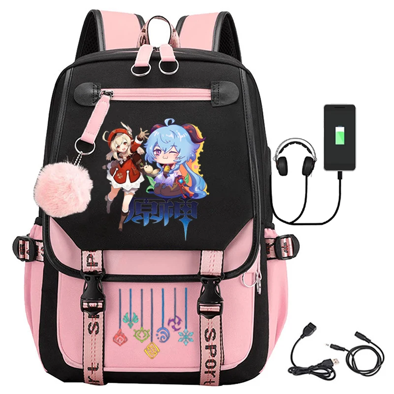

Cross-border casual backpack creative pattern Genshin Impact travel bag student school bag