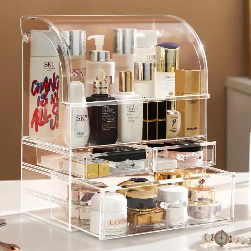transparent-plastic-cosmetic-storage-box-acrylic-home-living-supplies-covered-drawers-desktop-organizer-elegant-jewelry-box