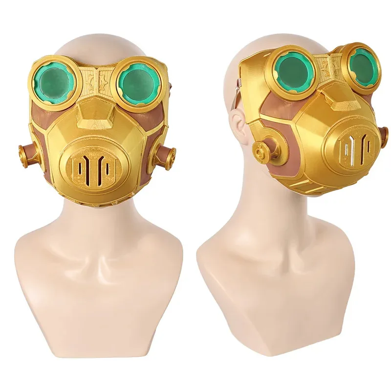 TV 2 Arcane Caitlyn Kiramman máscara de Cosplay accesorios de disfraz juego LoL VI máscaras del equipo Gloden tocado Prop cubierta facial traje de Halloween fg