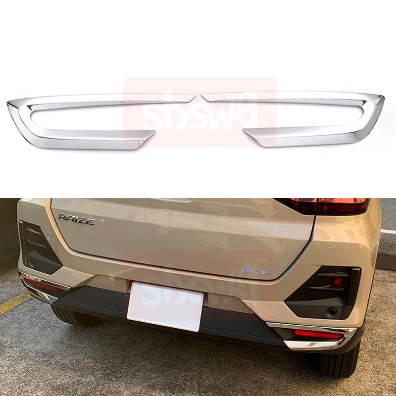 for Toyota Raize A200A / 210A 2021 Rear Lamps Hood Bright Bars Trim Taillight Cover Decorative Sticker Stainless Steel Exterior