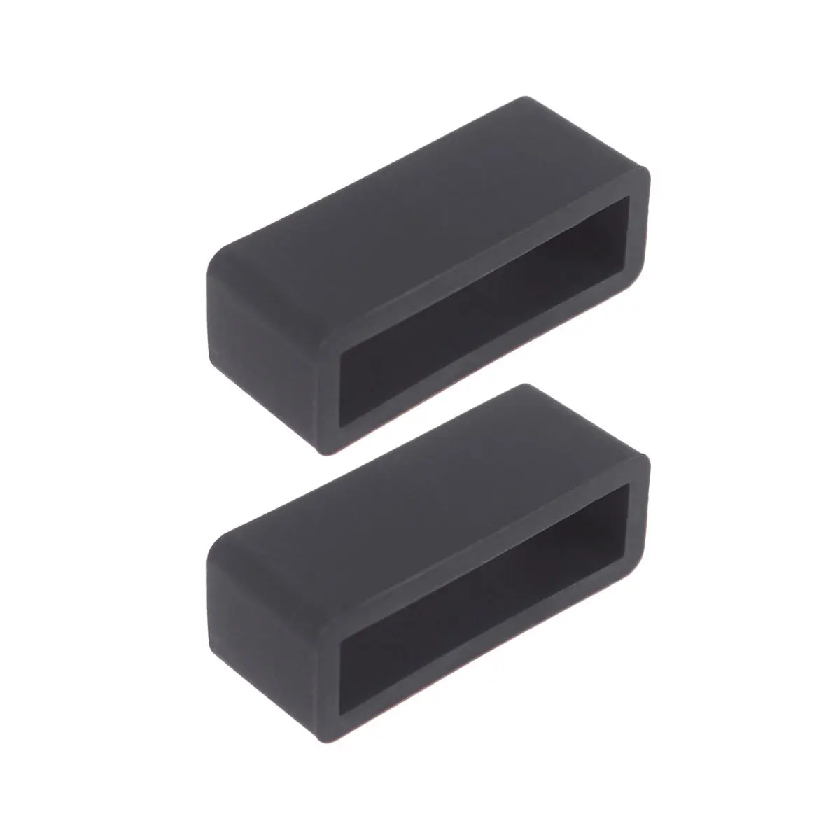2Pcs 22Mm Bands Holder for Watches Premium Silicone Watch Strap Loop Secure Fit Comfortable Wristband Ring Black