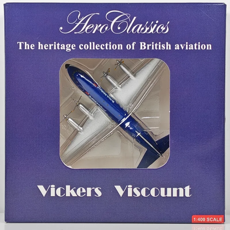AeroClassics - Modelo Coleccionable de Avión Vickers Viscount 800 G-AZNA de British Midland Airways a Escala 1/400