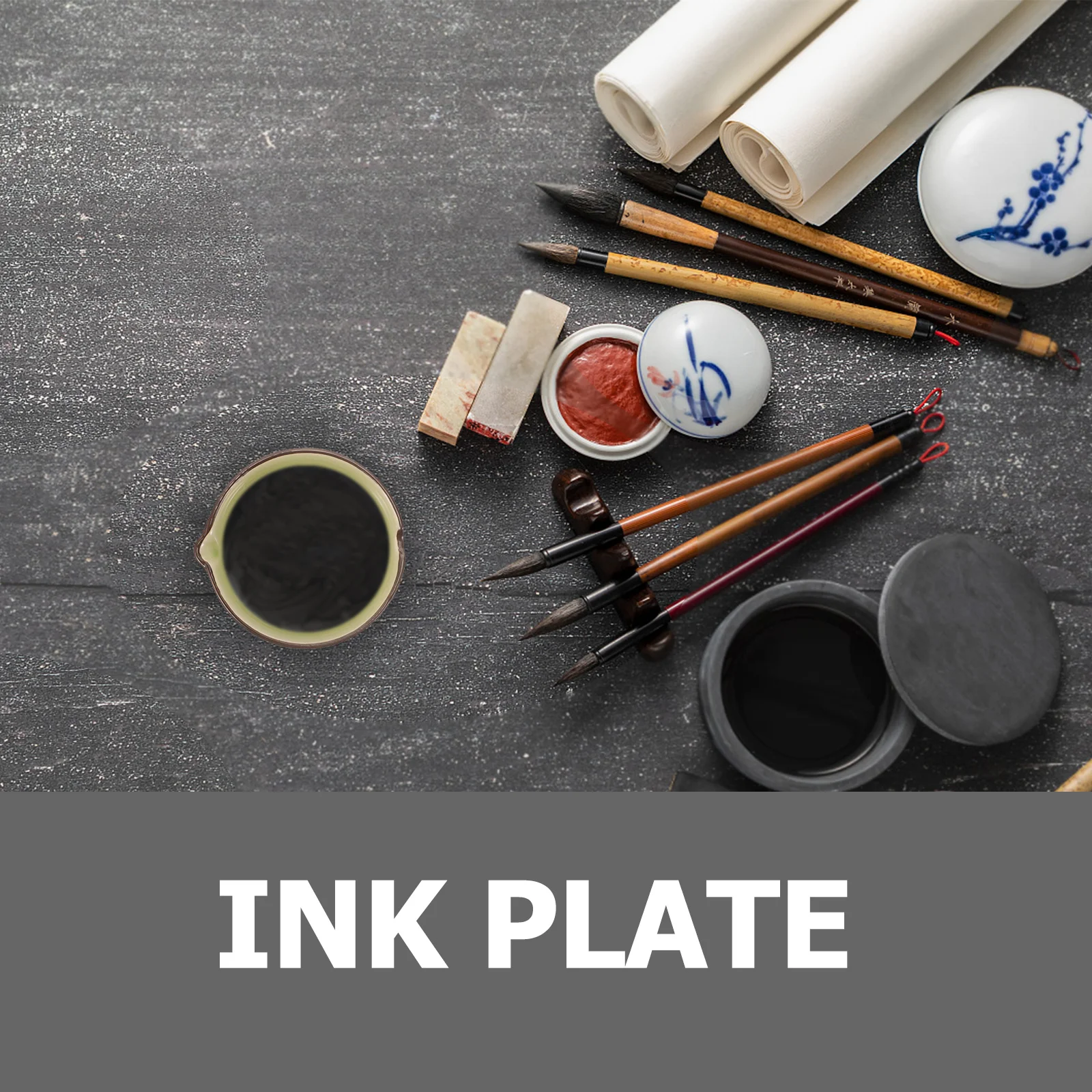 

Ceramic Calligraphy Ink Dish Large Capacity Smooth Surface for Brush Pen Holder Water Washing Desk Decor Retro Style Ink