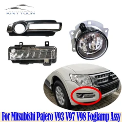 For Mitsubishi Pajero V93 V97 V98 15-20 Front Bumper Fog Light Foglight Fog Lamp Foglamp DRL Day Running Lamp Headlamp