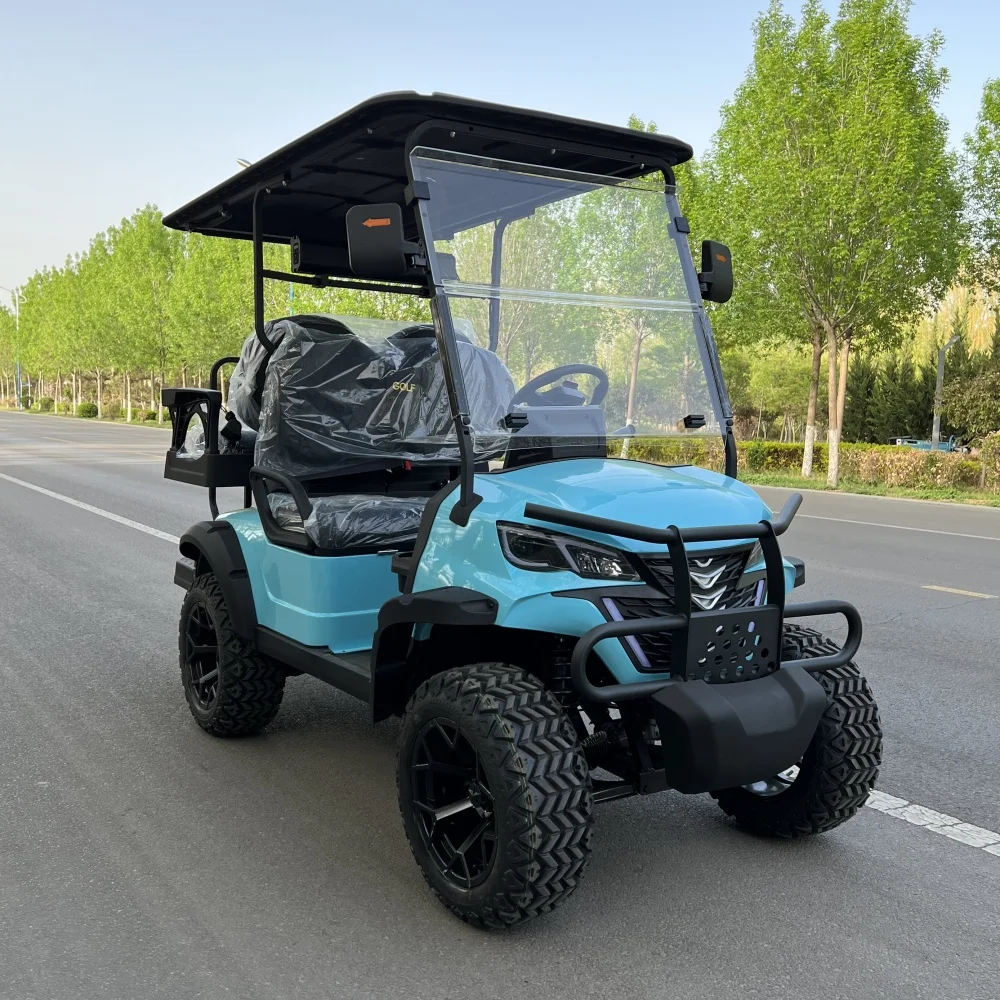 2026 Latest Design 4 Seater Electric Golf Cart 72V/48V Lithium Sound Bar Speaker Electric Golf Cart Club Car