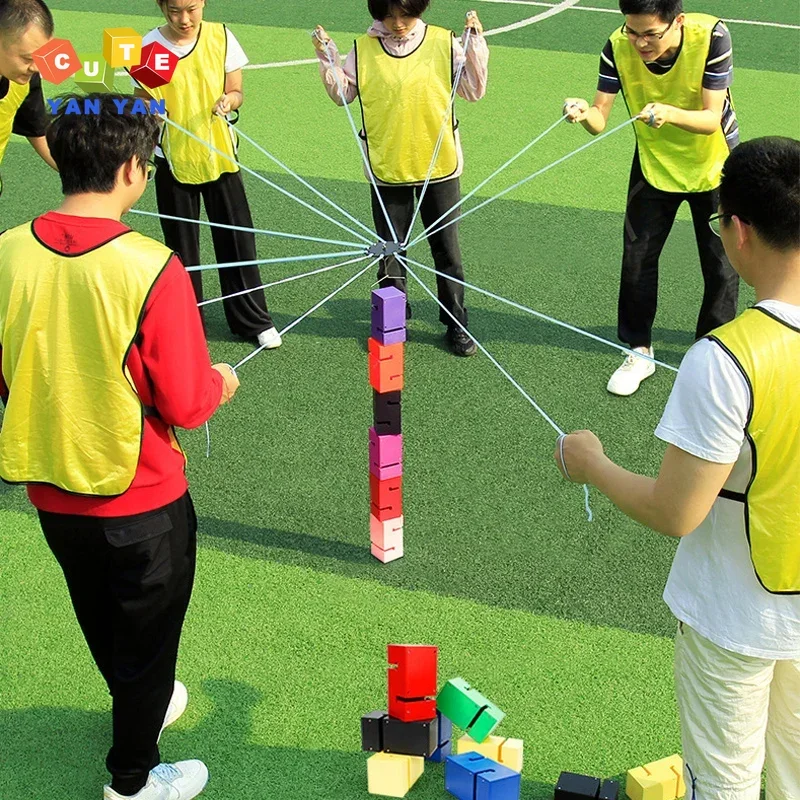 

Summer Toys Indoor Outdoor Expansion Props Fun Games Kids Adult Build Tower Block Together Team Building Sensory System Training