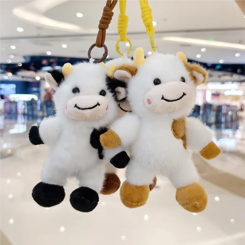 15cm Creative Cute Spots Dairy Dolls Cow Plush Toys Pendant Backpack Charm Animal Plush Kids Toys Car Bags Keychain Ornaments