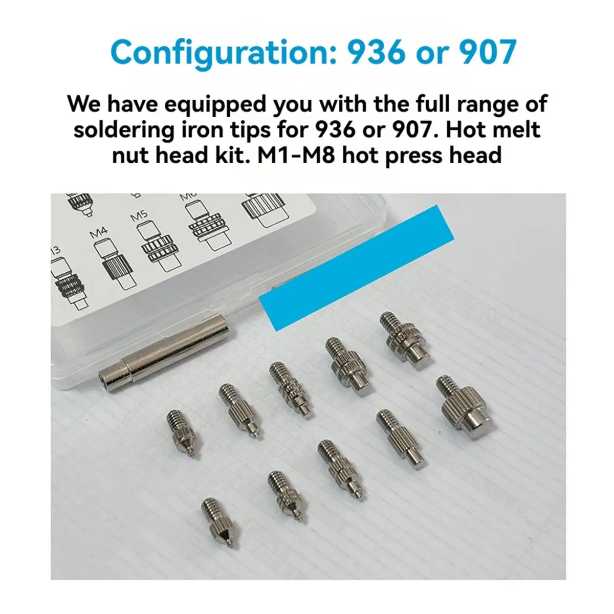 Stealth Press Kit Heat Set Insert Press Tool Soldering Iron Tip Thread Heat Insert Nut Embedded Kit 12pcs 907 Tips