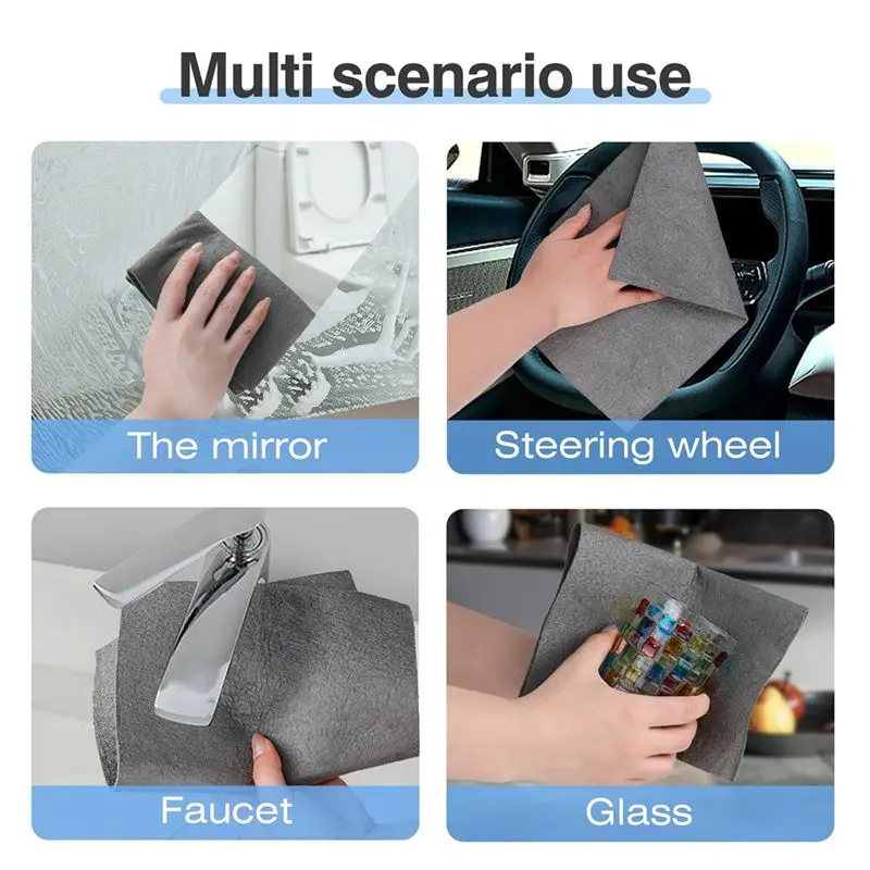 A22F-10PCS Thickened Magic Cleaning Cloths For Glass, Microfiber Cleaning Cloth, Microfiber Rag For Window, Cars 30X40cm