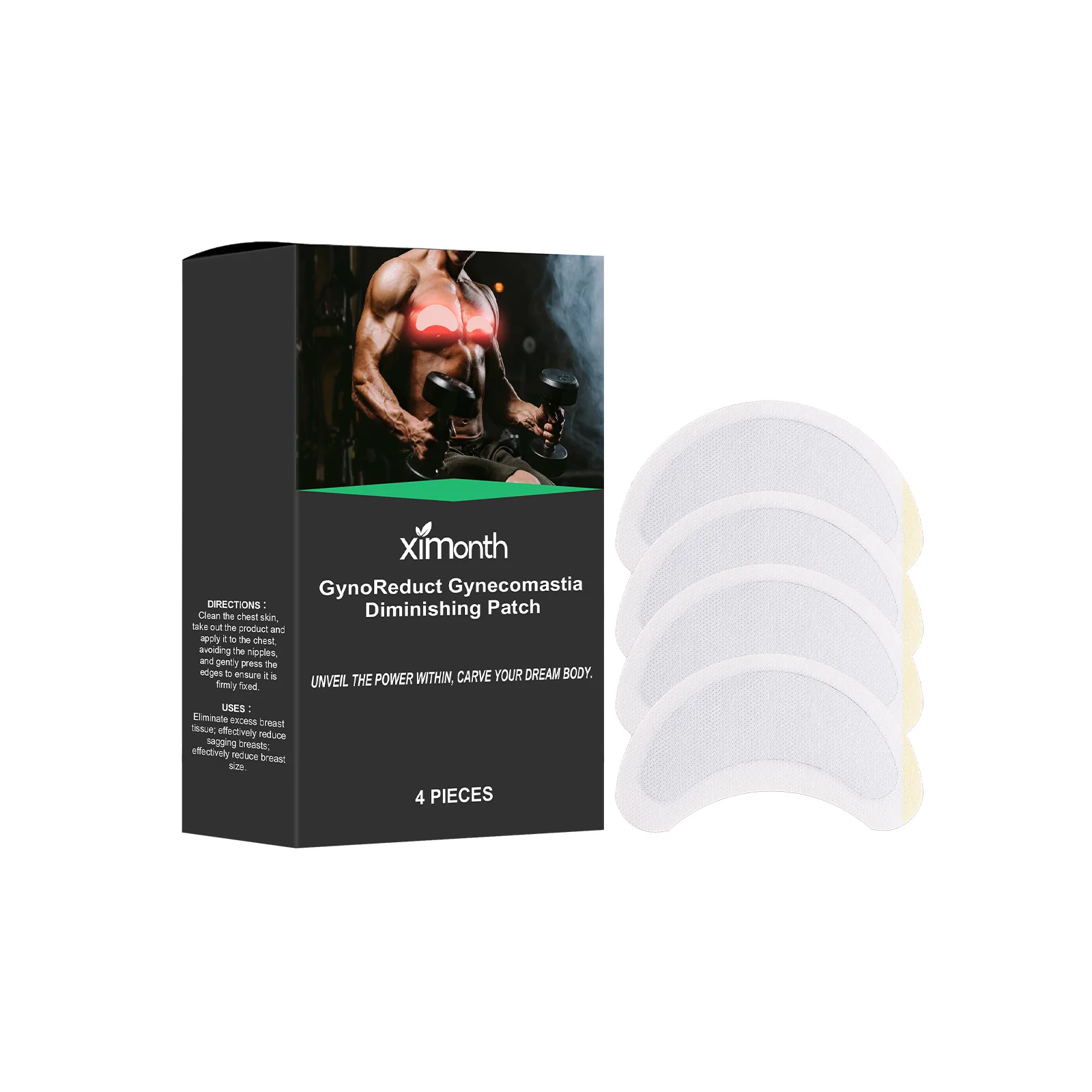 Gynecomastia Tighten Patch Lift Chest Contour Reduce Sagging Shaping Muscle Improve Elasticity Herbal Chest Firm Sticker