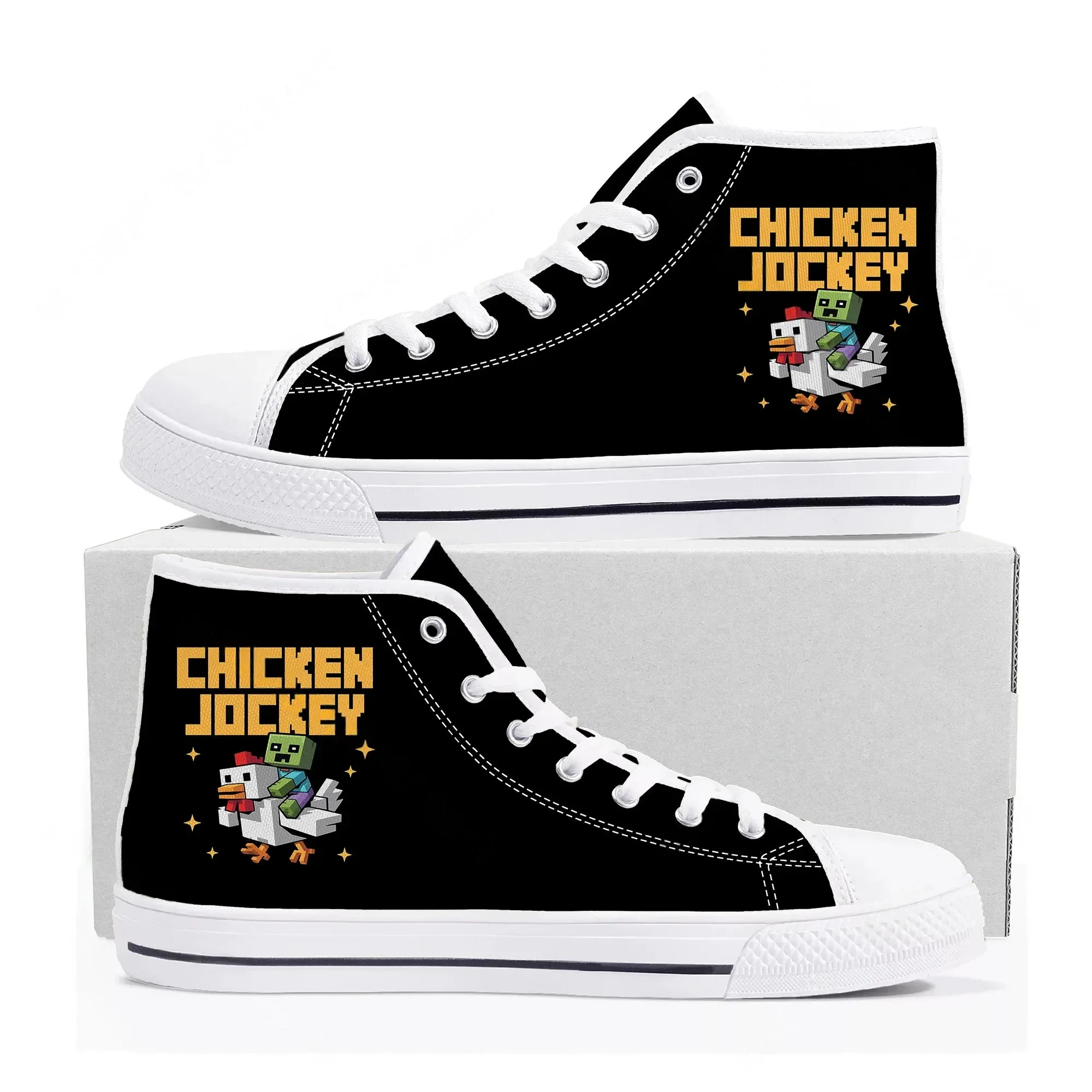 Chicken Jockey Zombie Pixel shoes High Top Sneakers Mens Womens Teenager High Quality Canvas Sneaker couple Shoe Customize Shoes