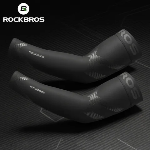 ROCKBROS Ice Silk Cycling Arm Sleeves Breathable Basketball Running Camping Summer Sports Arm Sleeves Bike Bicycle Arm Warmers