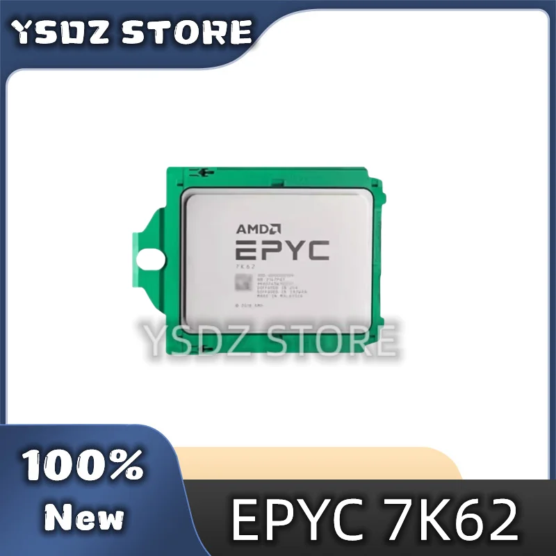 1PCS/LOT 100% New original EPYC 7K62 CPU 7nm 48 Cores 96 Threads 2.6GHz 192MB 240W Socket SP3 Processor in stock