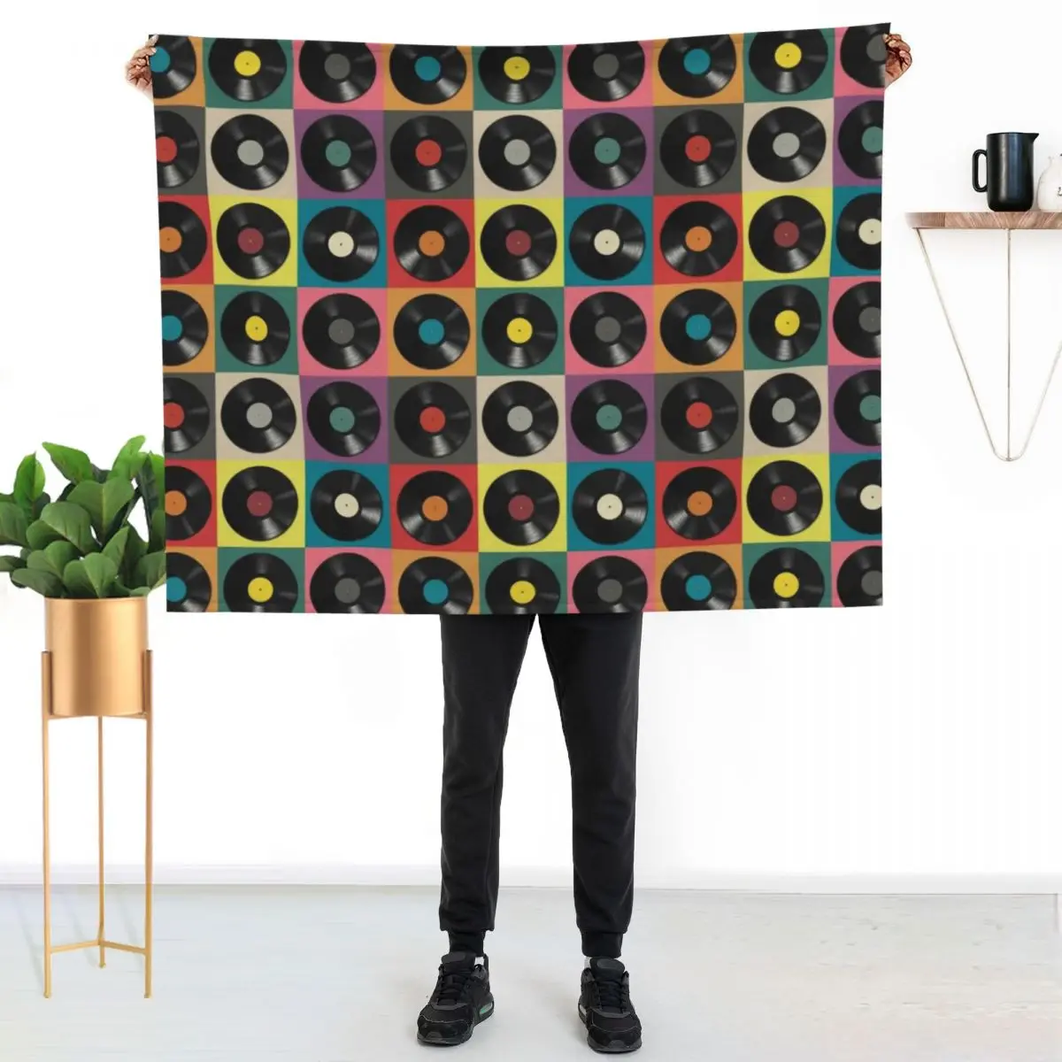 Discjockey Pattern | DJ Music Vinyl Turntables Throw Blanket Beach Luxury Thicken Heavy Soft Decoratives heavy to sleep Blankets