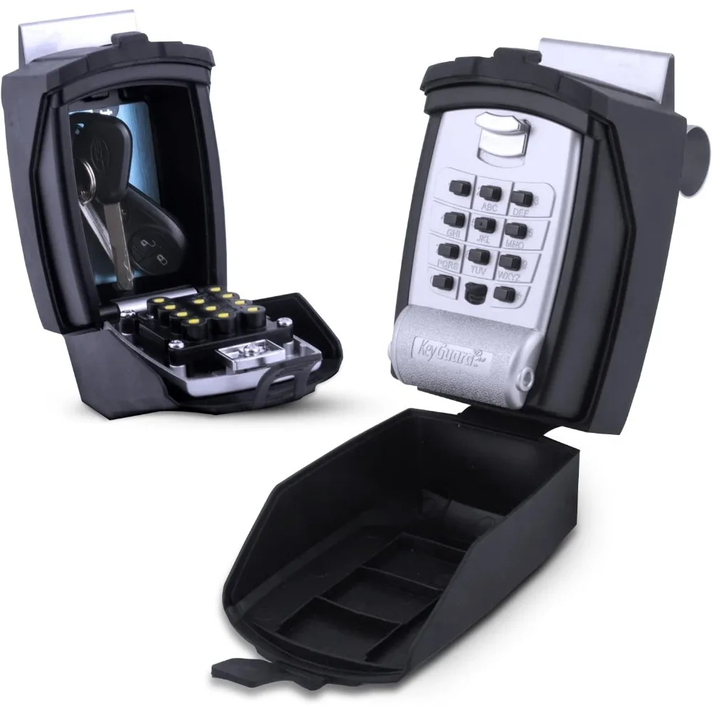 

Portable Combination Lock Box for Car Keys Black 20x15x7 Inches