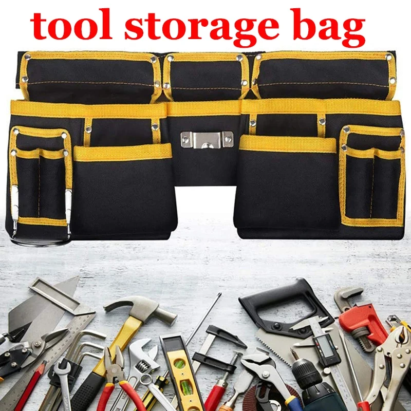 Electrician Tool Storage Bag Multi-functional Maintenance Waist Bag Pouch Belt Waterproof Oxford Cloth Carpentry Tool Storage