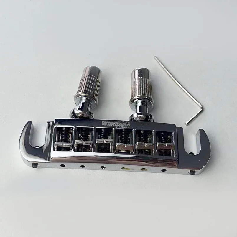 For LP Electric Guitar  Silver Adjustable Wraparound  Wilkinson WOGT3 Tailpiece Bridge