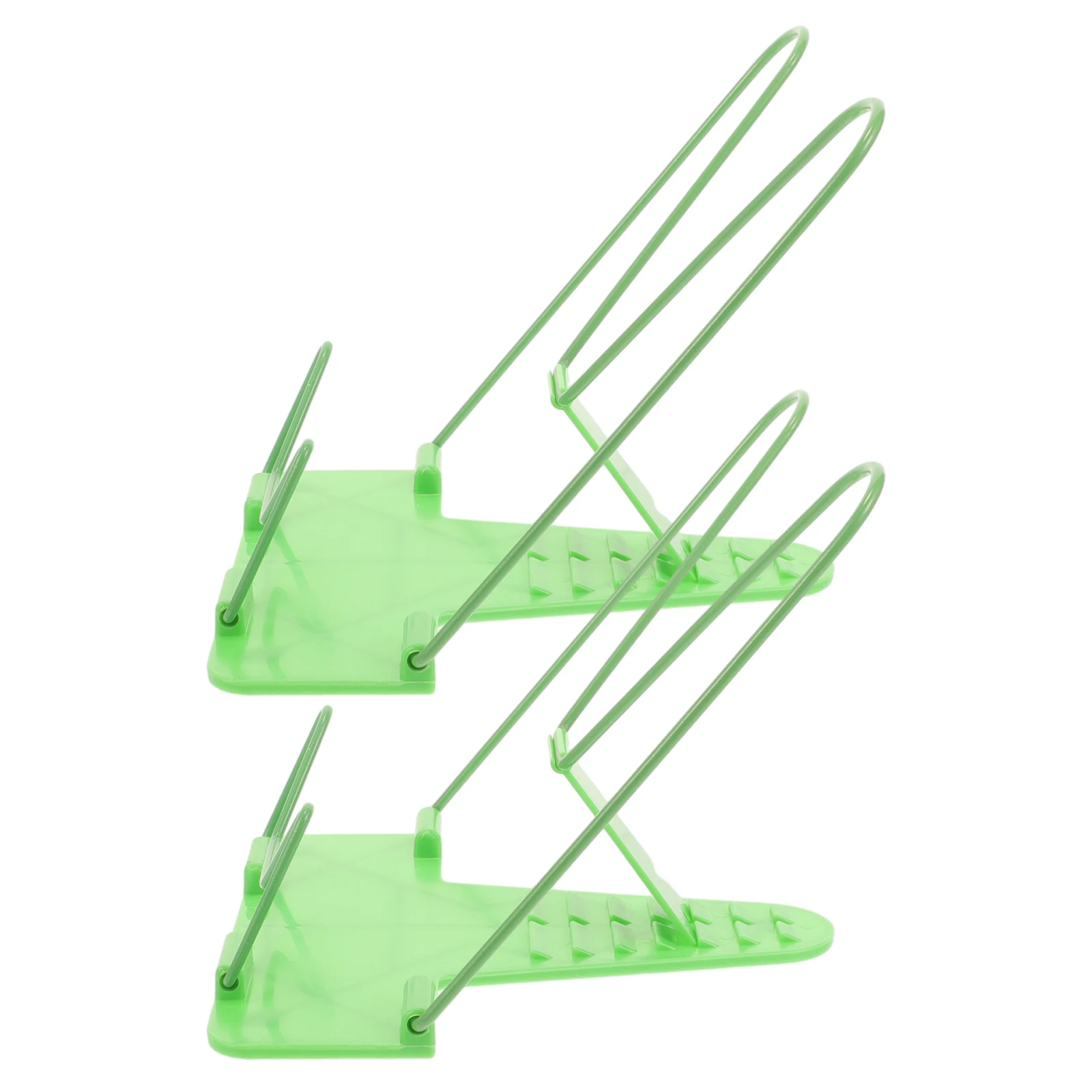 

2 PCS Reading Rack Shelf Book Bracket Simple Multi-purpose Bookshelf Green Student