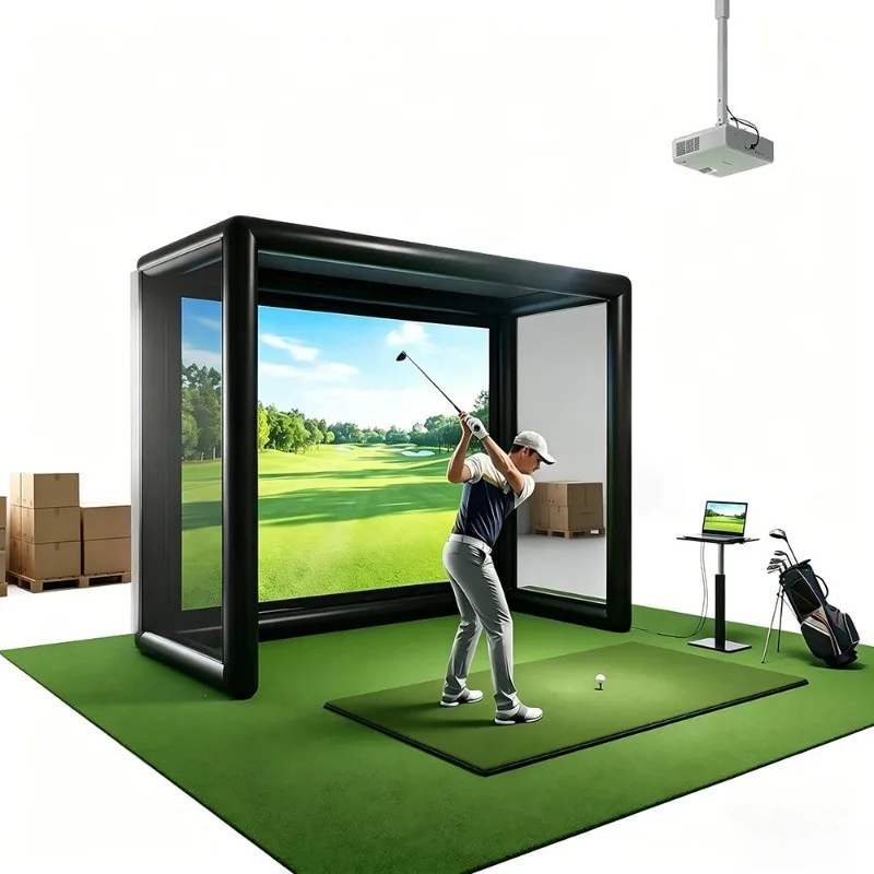 Inflatable golf emulator Indoor and outdoor golf swing batting practice net batting cage