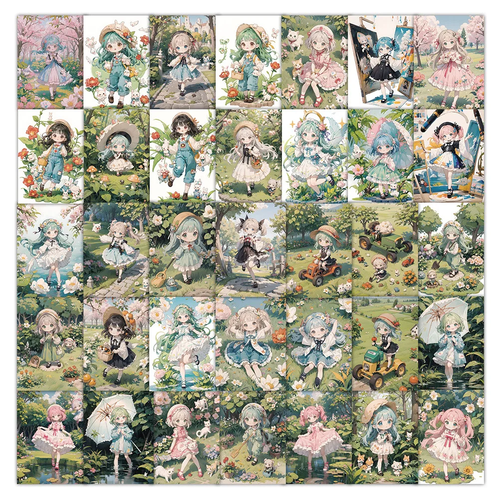 60 Pieces of Forest Girl Cartoon Waterproof Stickers, Phone Case Decoration Stickers, Planner Stickers, Stickers, Waterproof Stickers, Advantages: Waterproof, Can Be Re-Pasted, No Residue, Beautifully Designed.