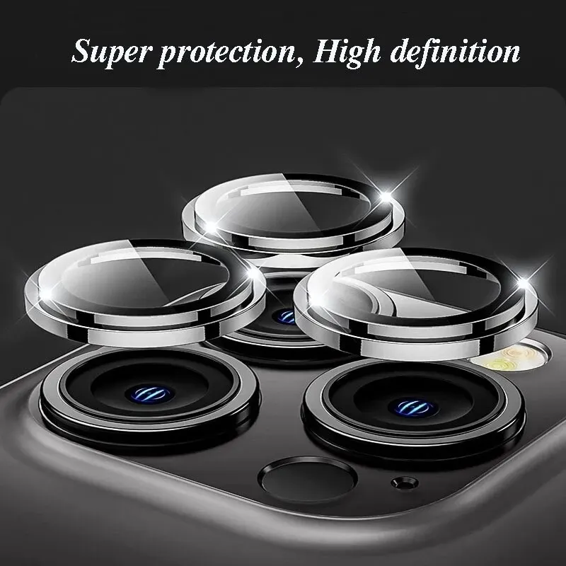 Camera Lens Protector for IPhone 16 15 14 Pro Max Metal Ring Protective Glass For IPhone 16 Pro Max 16Pro Plus Camera Lens Glass