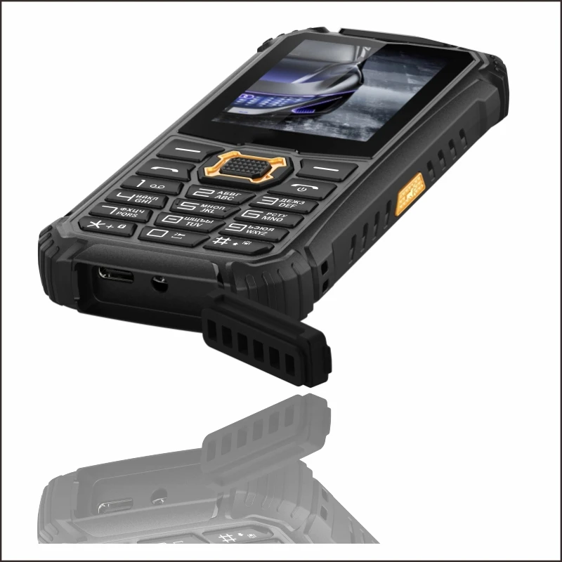 EAOR 2G GSM SOS Feature IP68 Rugged Phone Waterproof Dustproof Keypad Phone Dual SIM 2000mAh Big Battery Push-button Phone Torch